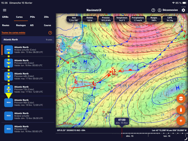 Animación carta GRIB