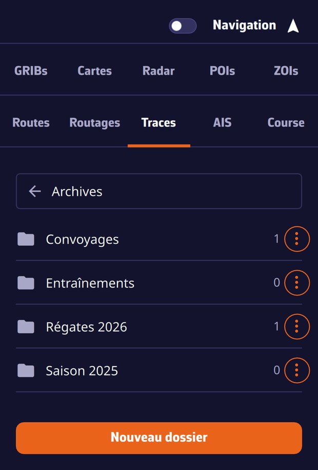 Die Archivordner für Tracks