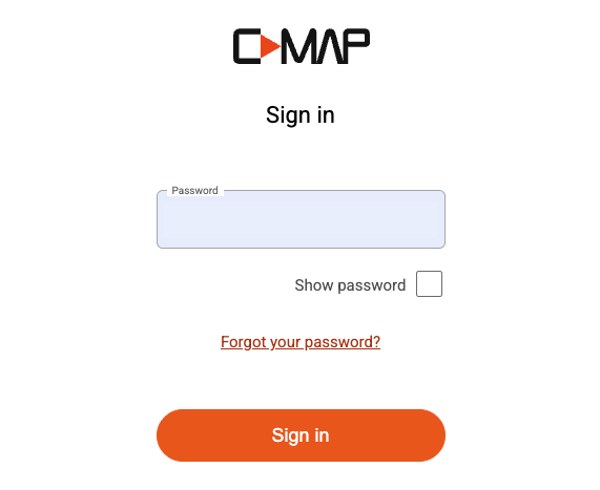 Page de connexion C-MAP : mot de passe