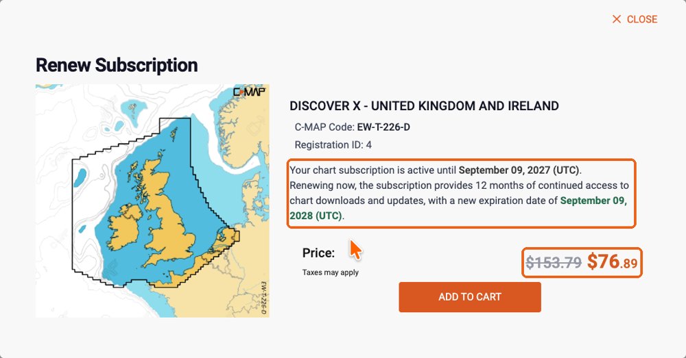 Extend: new end date one year after the current one, half price