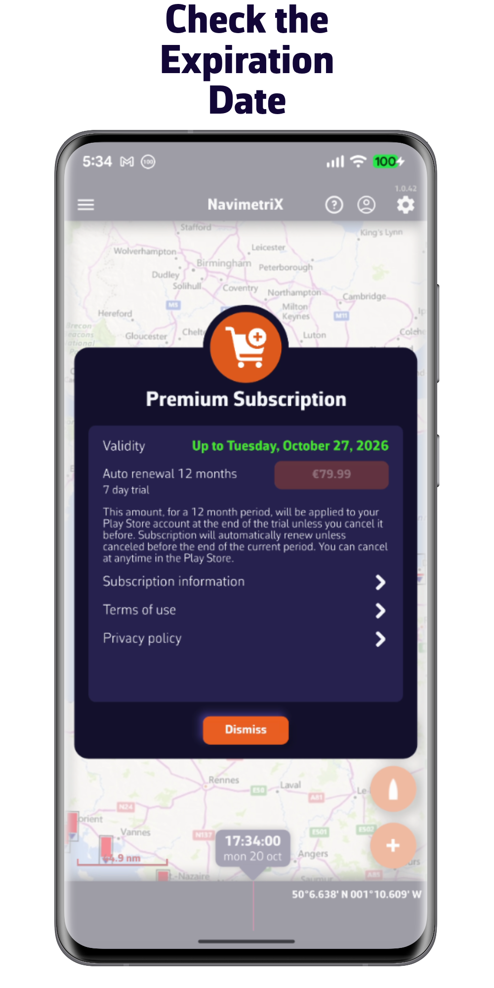 Compruebe la fecha de validez