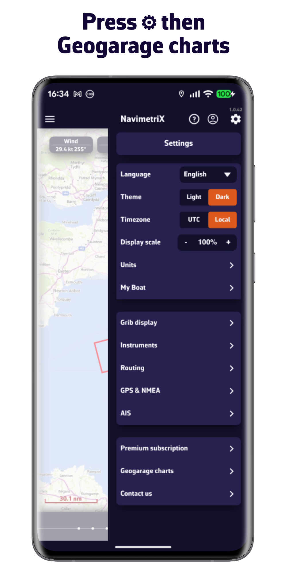 Pulse Settings y luego Geogarage Charts