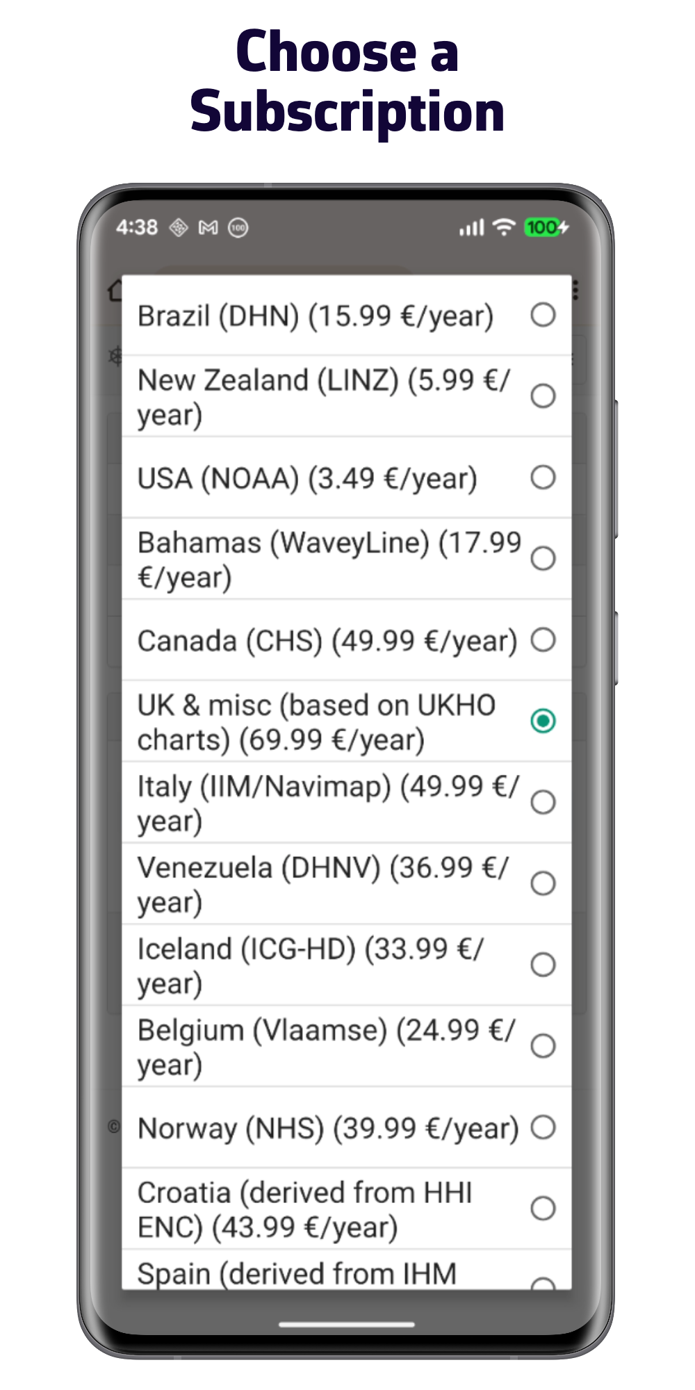 Elija una suscripción