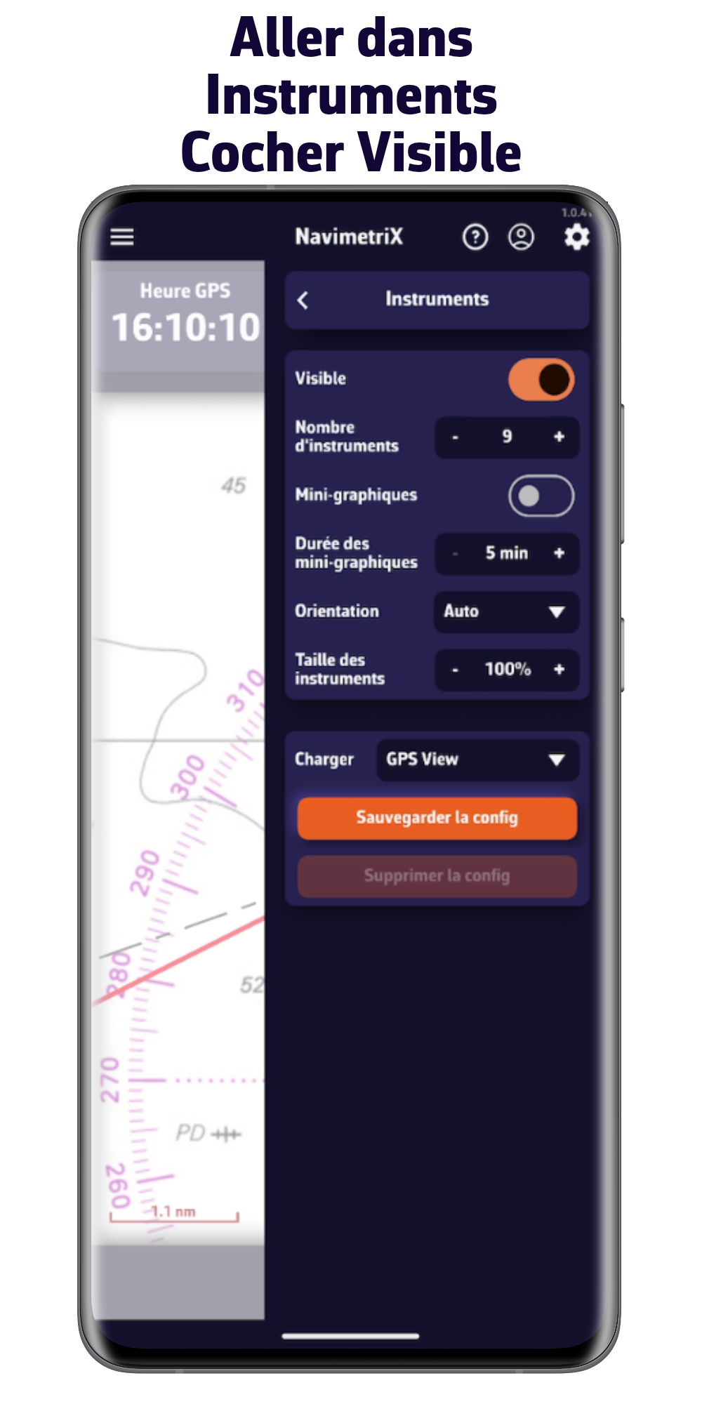 Vaya a Instruments. Marque Visible