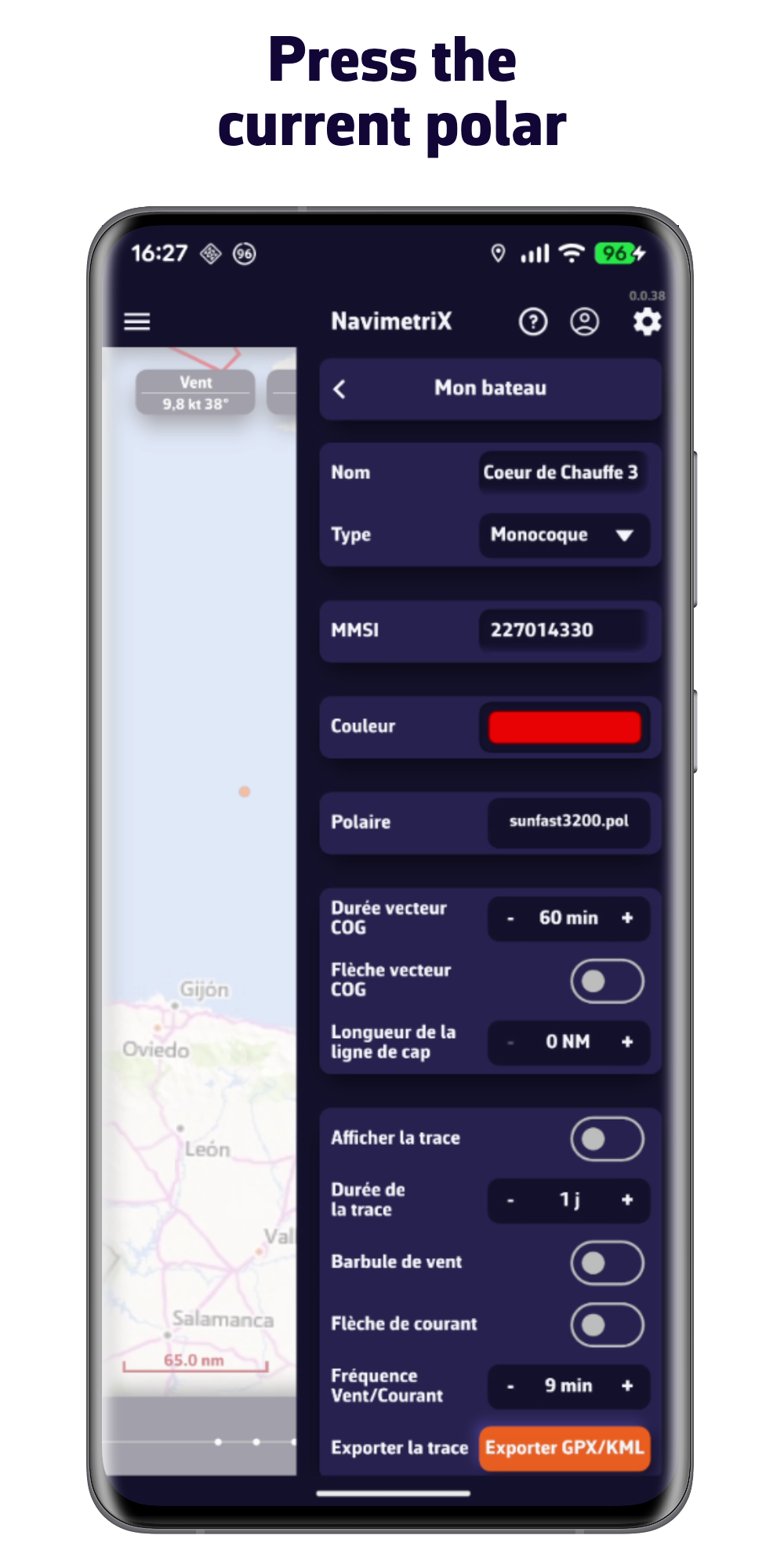 Pulse sobre la polar actual