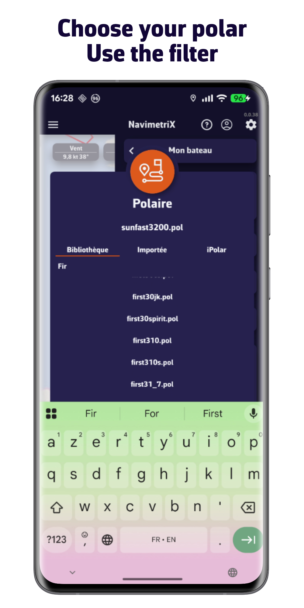 Elija su polar. Use el filtro
