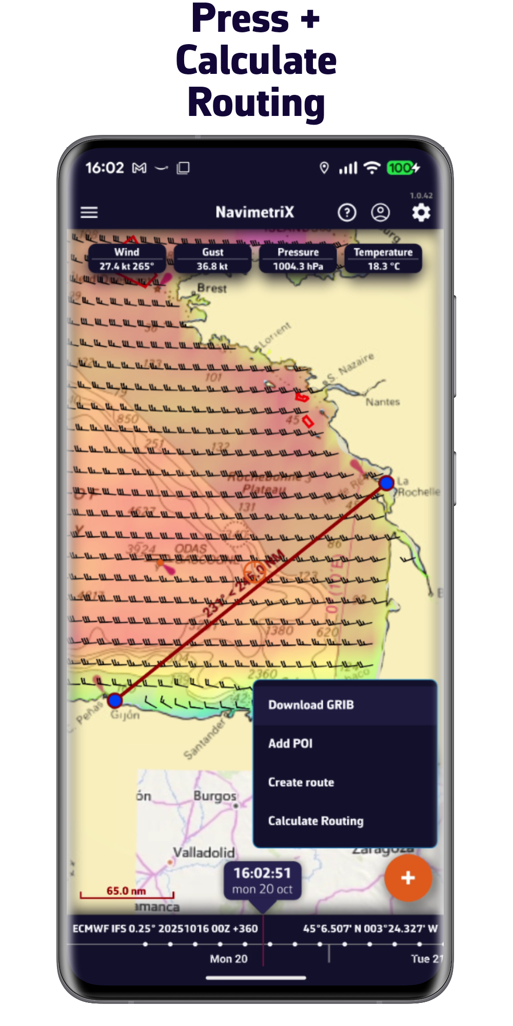 Pulse + y luego Calculate a Routing